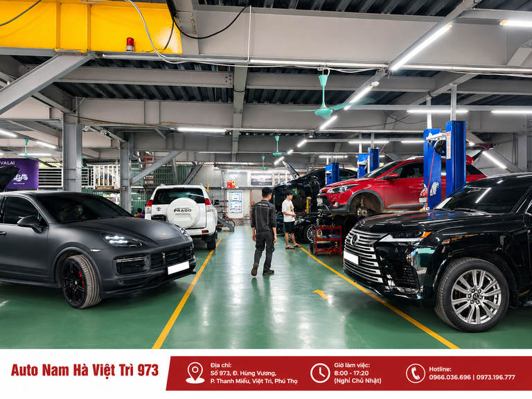 Không gian xưởng Auto Nam Hà tại Việt Trì